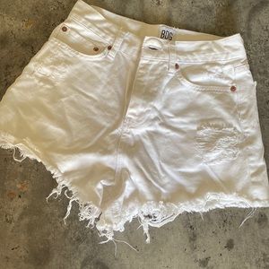 White jean shorts